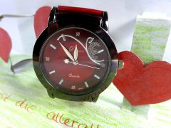 Armbanduhr Schmetterling, Mädchenuhr, Quarzuhr, Weihnachtsgeschenk, Rot